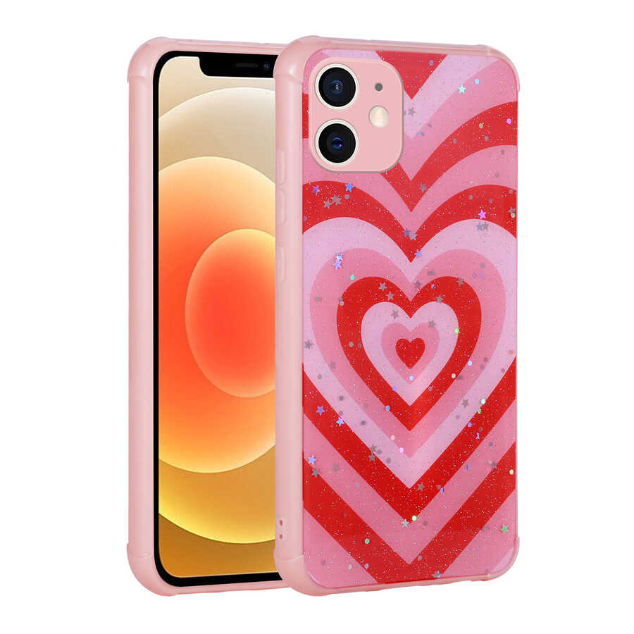 Apple iPhone 11 Kılıf Simli Desenli Kamera Korumalı Parlak Zore Popy Kapak