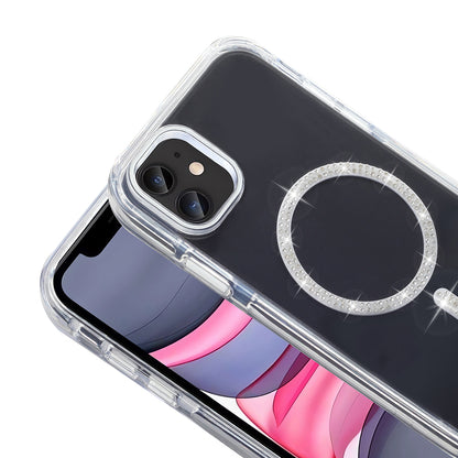 Apple iPhone 11 Kılıf Taşlı Tasarım M-safe Şarj Özellikli Zore Koment Silikon Kapak