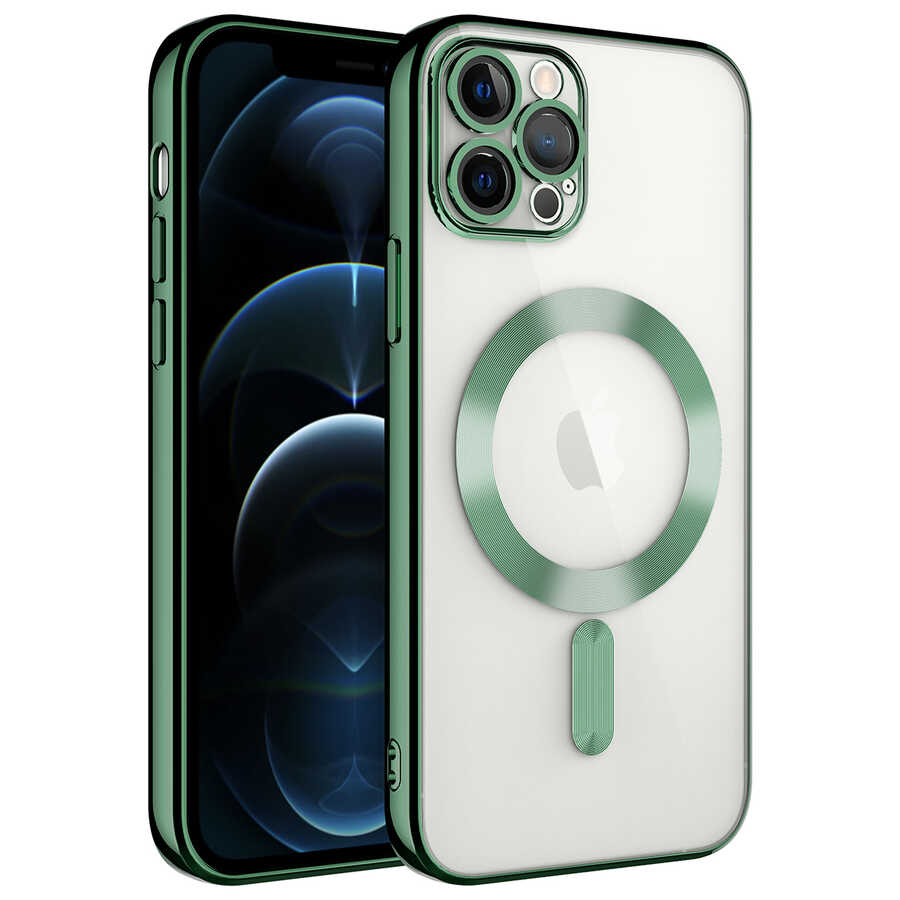 Apple iPhone 11 Pro Max Kılıf Kamera Korumalı M-safe Wireless Şarj Özellikli Zore Demre Kapak