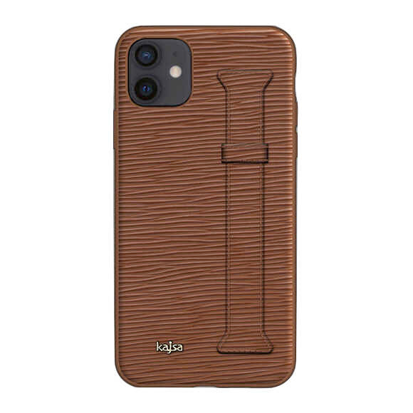 Apple iPhone 12 Kılıf Kajsa Wave Pattern Handstrap Kapak