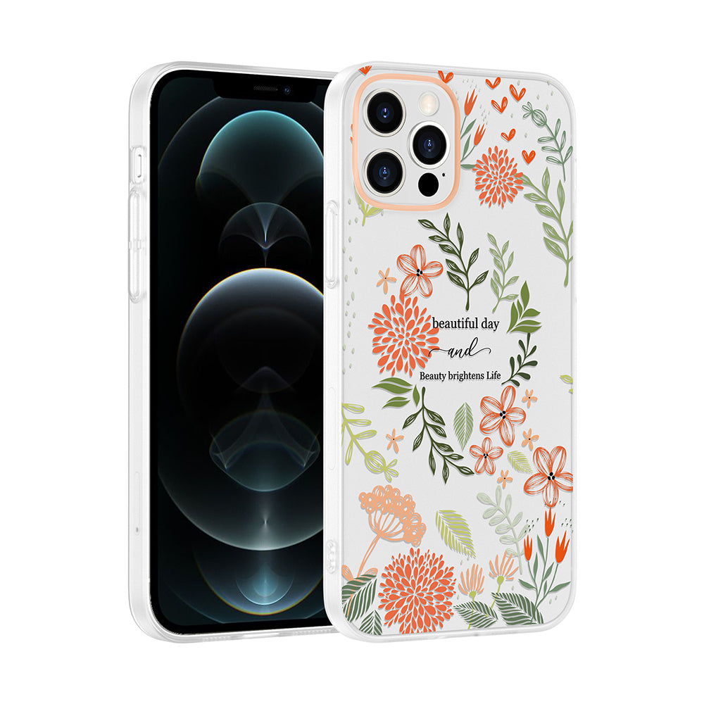 Apple iPhone 12 Kılıf Kamera Korumalı Desenli Zore Klip Kapak