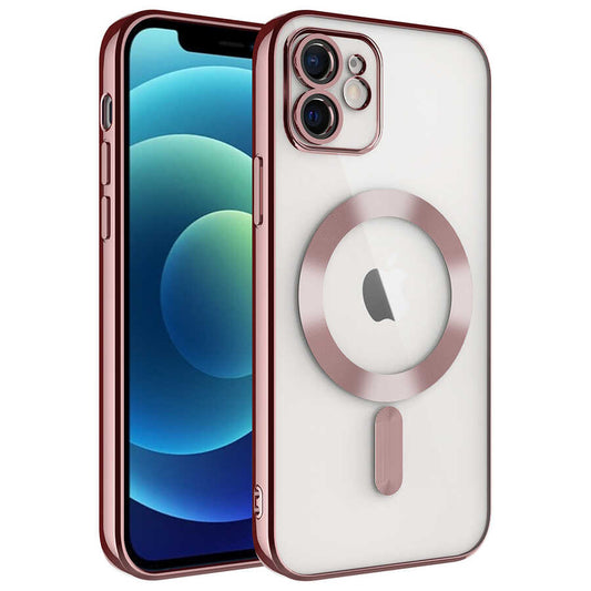 Apple iPhone 12 Kılıf Kamera Korumalı M-safe Wireless Şarj Özellikli Zore Demre Kapak