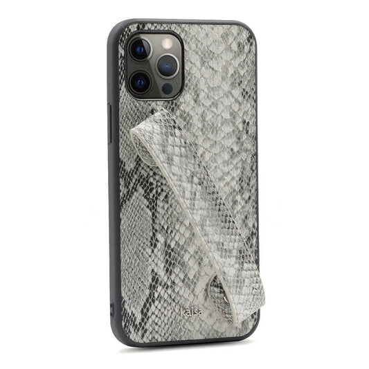 Apple iPhone 12 Pro Kılıf Kajsa Glamorous Serisi Snake Handstrap Kapak