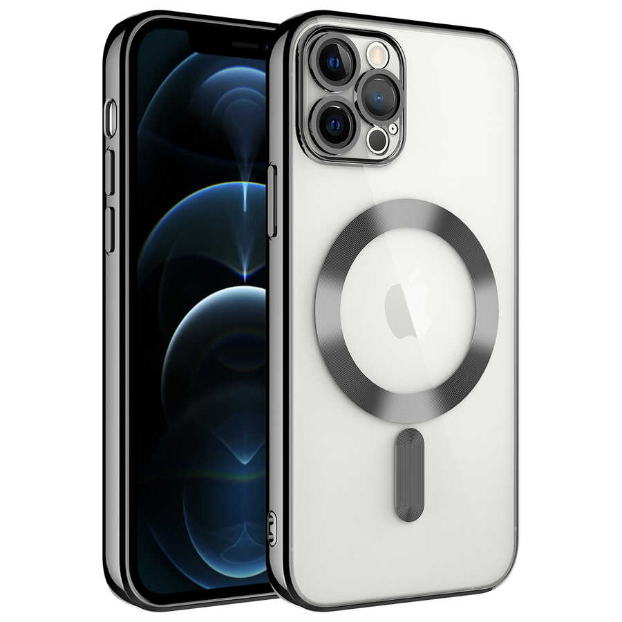 Apple iPhone 12 Pro Kılıf Kamera Korumalı M-safe Wireless Şarj Özellikli Zore Demre Kapak