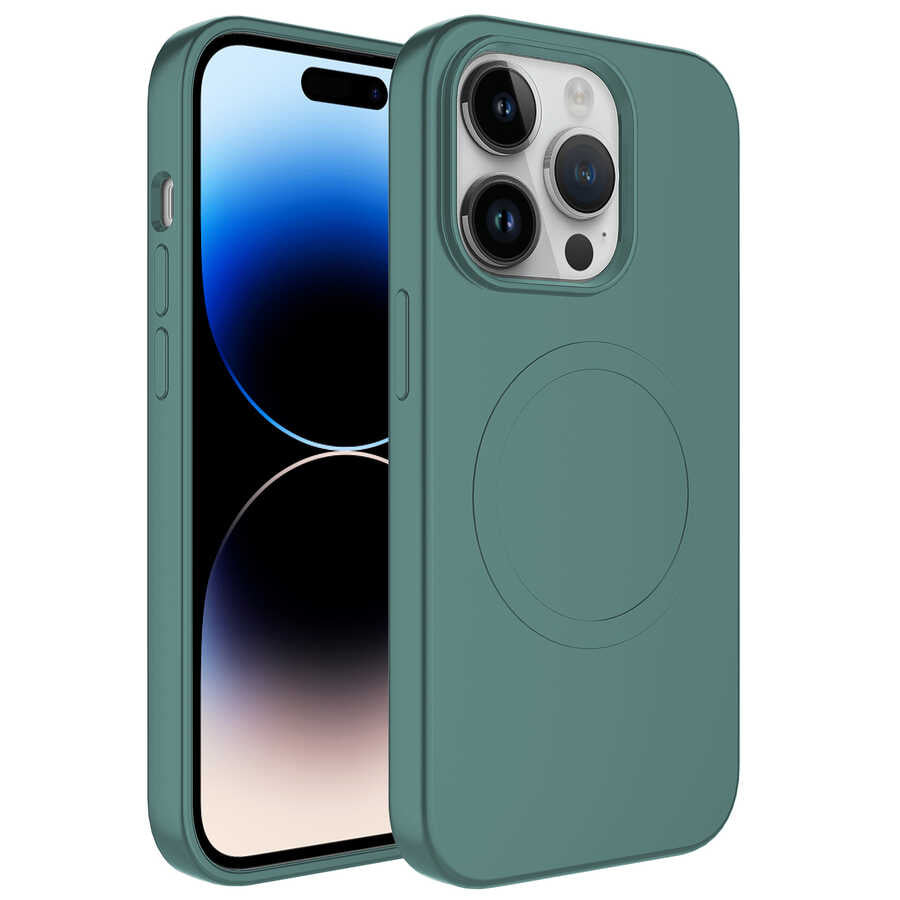 Apple iPhone 12 Pro Kılıf M-safe Wireless Şarj Özellikli Pastel Renk Silikon Zore Plas Kapak