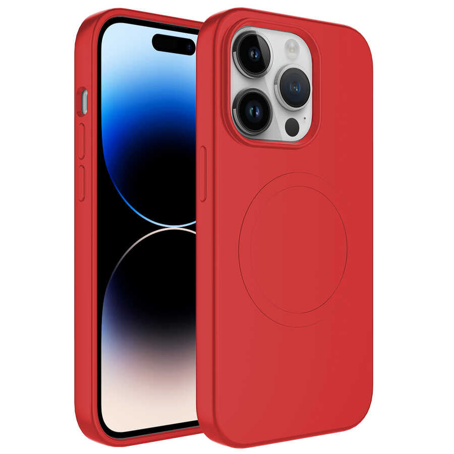 Apple iPhone 12 Pro Kılıf M-safe Wireless Şarj Özellikli Pastel Renk Silikon Zore Plas Kapak