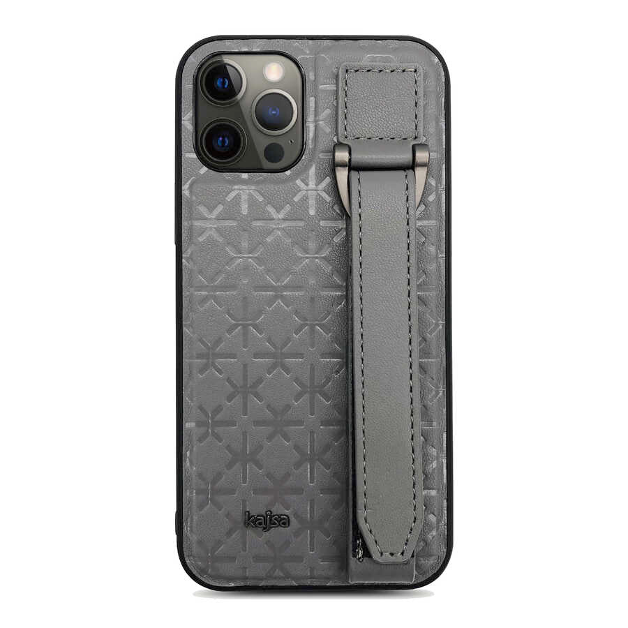 Apple iPhone 12 Pro Max Kılıf Kajsa Neo Clasic Serisi Mono K Strap Kapak