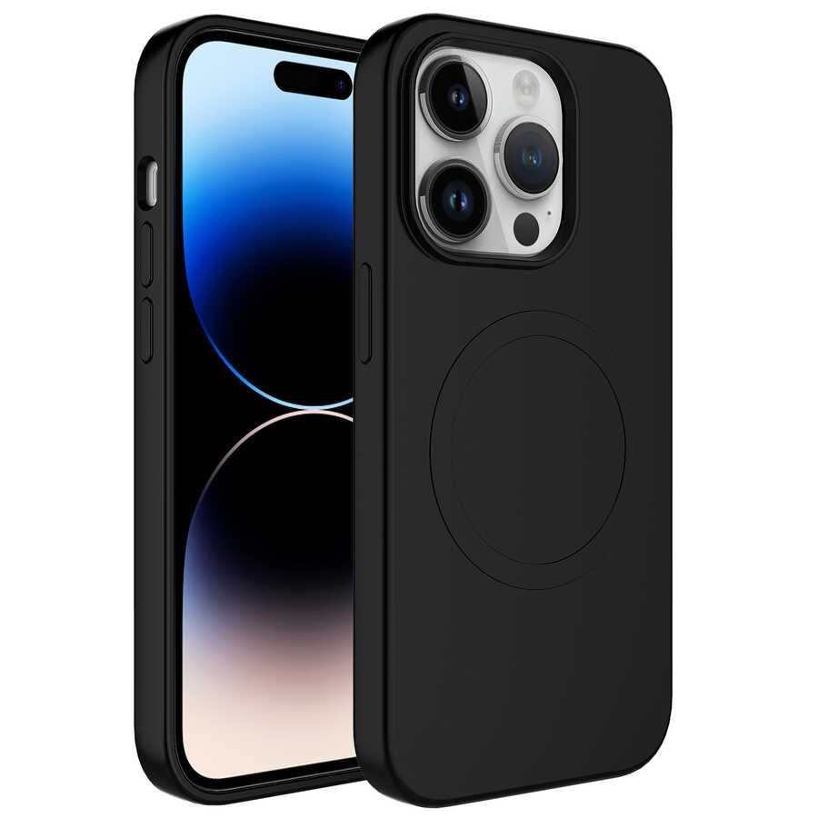 Apple iPhone 12 Pro Max Kılıf M-safe Wireless Şarj Özellikli Pastel Renk Silikon Zore Plas Kapak