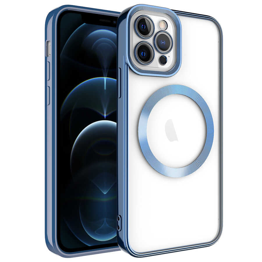 Apple iPhone 12 Pro Max Kılıf M-safe Wireless Şarj Özellikli Zore Setro Silikon