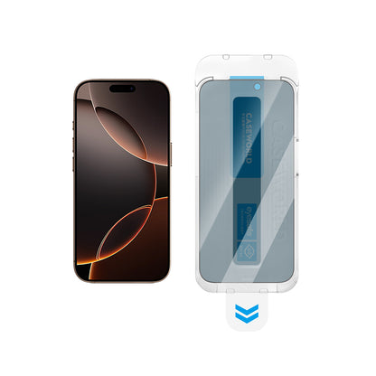 Apple iPhone 13 CaseWorld Applicator Serisi 2.5D Eyesafe Mavi Işık Teknolojili 0.33mm Privacy Temperli Cam Ekran Koruyucu + Uygulama Aparatı