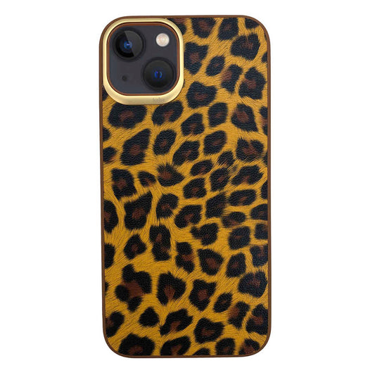 Apple iPhone 13 Kılıf Kajsa Glamorous Serisi Leopard Combo Kapak