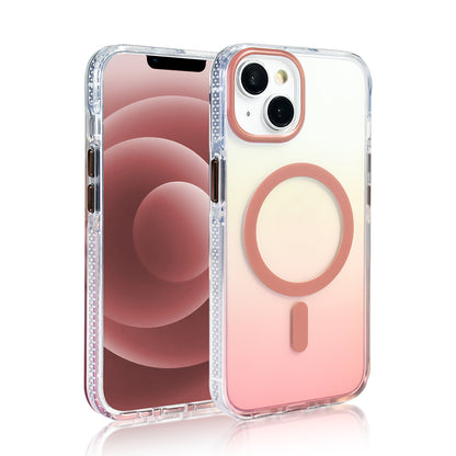 Apple iPhone 13 Kılıf M-safe Şarj Özellikli Transparan Renk Geçişli Zore Toros Kapak