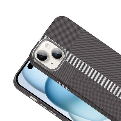 Apple iPhone 13 Kılıf M-safe Şarj Özellikli Karbon Fiber Görünümlü Zore Gros Kapak