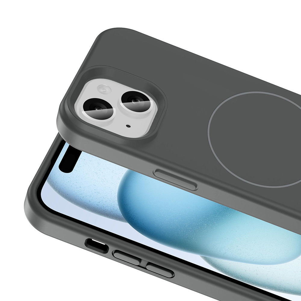 Apple iPhone 13 Kılıf M-safe Şarj Özellikli Sıvı Teknolojili Silinebilir Sert Zore Kivi Kapak