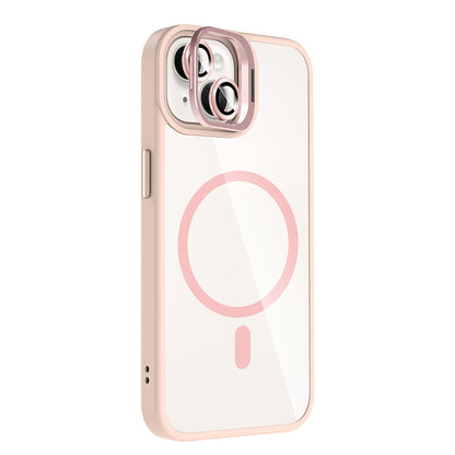 Apple iPhone 13 Kılıf Standlı ve Kamera Lens Hediyeli M-Safe Şarj Özellikli Zore Etro Kapak
