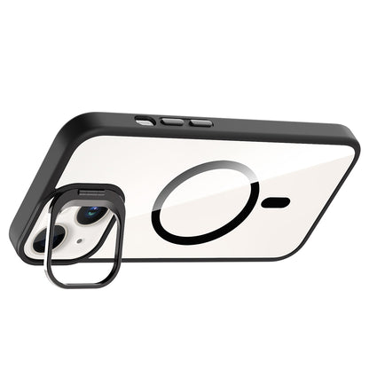 Apple iPhone 13 Kılıf Standlı ve Kamera Lens Hediyeli M-Safe Şarj Özellikli Zore Etro Kapak