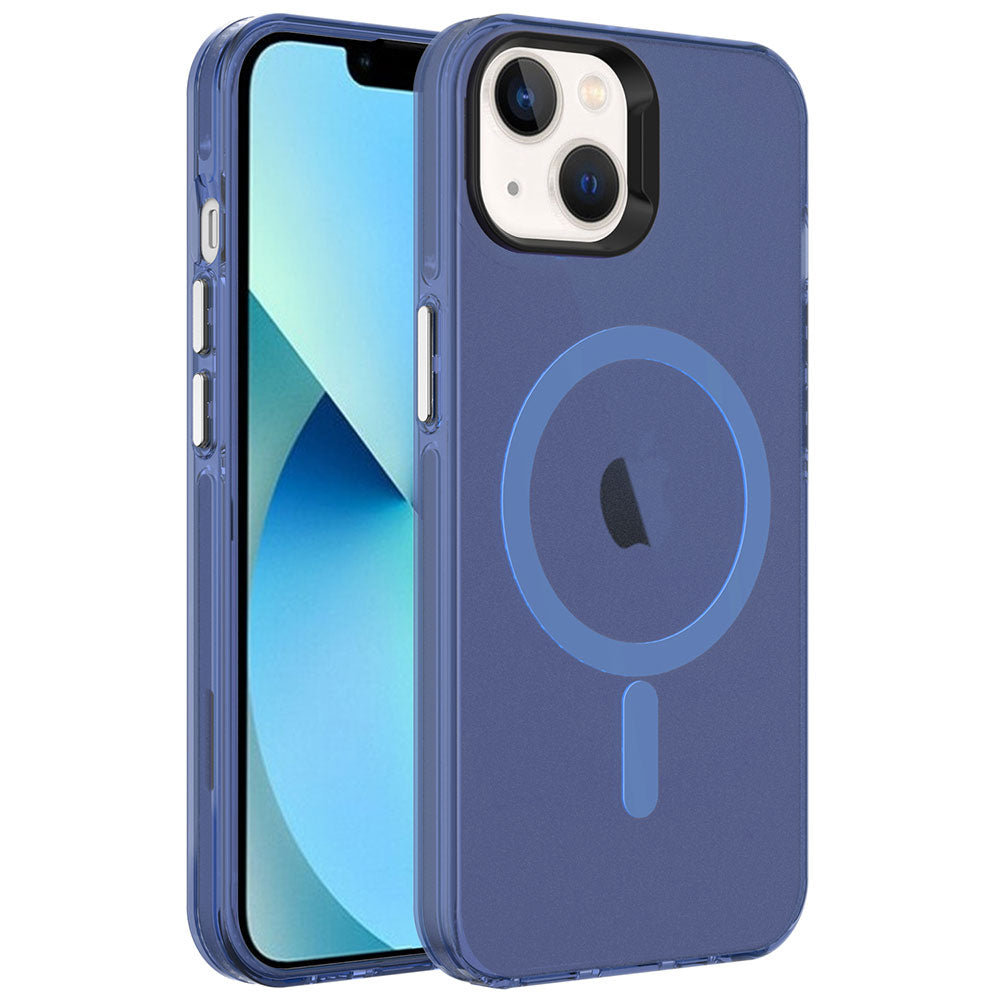 Apple iPhone 13 Kılıf Zore M-safe Şarj Özellikli Buzlu Transparan C-Pro Sert Kapak