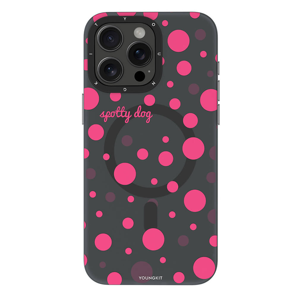 Apple iPhone 13 Pro Kılıf M-safe Şarj Özellikli Polka Dot Desenli Youngkit Spots Serisi Kapak