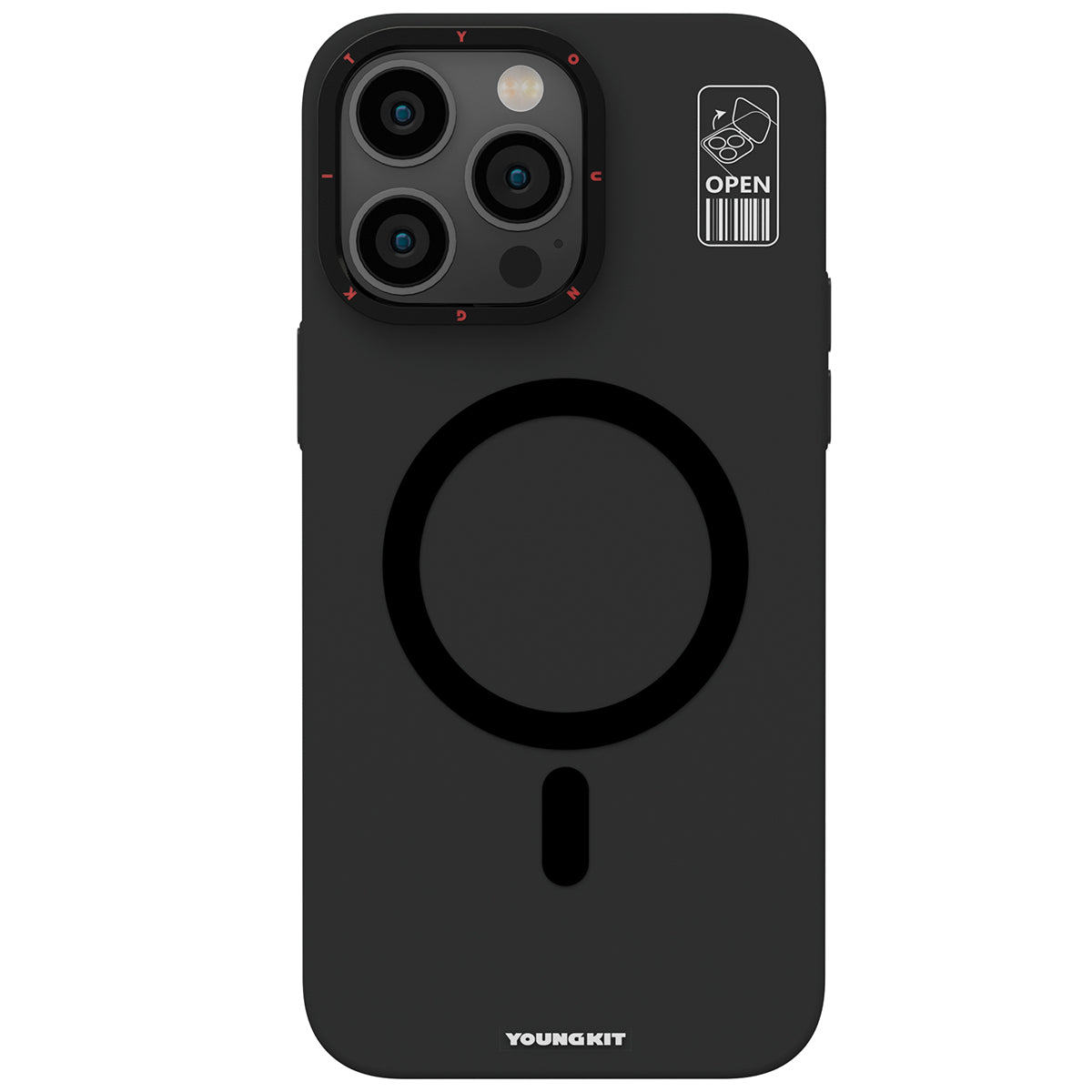 Apple iPhone 13 Pro Kılıf M-safe Şarj Özellikli Standlı YoungKit Hermit Bracket Serisi Kapak
