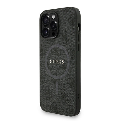 Apple iPhone 13 Pro Max Kılıf Guess Orjinal Lisanslı M-safe Şarj Özellikli PU Deri Bilek Askı İpli Yazı Logolu Kapak