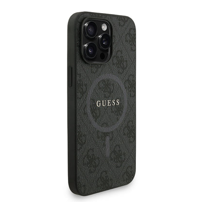 Apple iPhone 13 Pro Max Kılıf Guess Orjinal Lisanslı M-safe Şarj Özellikli PU Deri Bilek Askı İpli Yazı Logolu Kapak