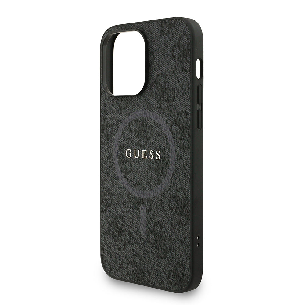 Apple iPhone 13 Pro Max Kılıf Guess Orjinal Lisanslı M-safe Şarj Özellikli PU Deri Bilek Askı İpli Yazı Logolu Kapak