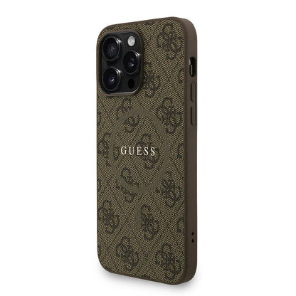 Apple iPhone 13 Pro Max Kılıf Guess Orjinal Lisanslı M-safe Şarj Özellikli PU Deri Bilek Askı İpli Yazı Logolu Kapak