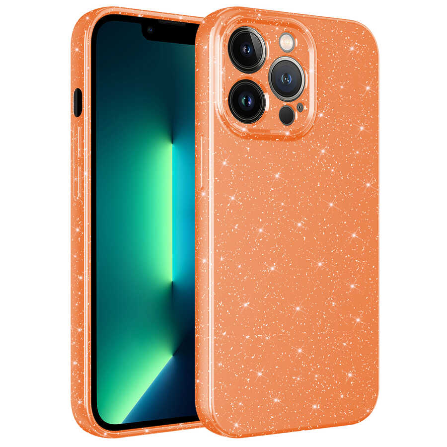 Apple iPhone 13 Pro Max Kılıf Kamera Korumalı Simli Lüks Zore Koton Kapak
