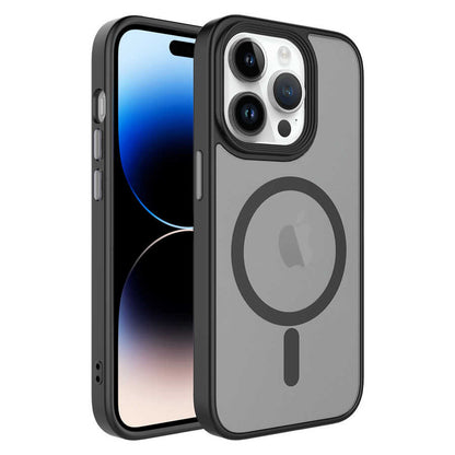 Apple iPhone 13 Pro Max Kılıf Mat Arka Yüzey Wireless Şarj Özellikli Zore Flet M-safe Kapak