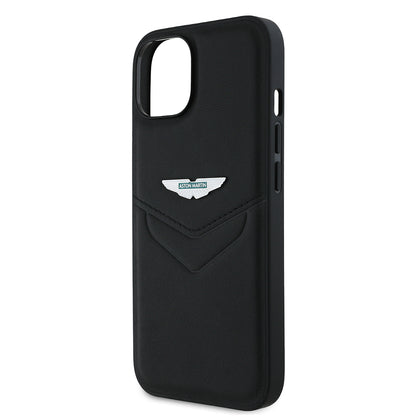 Apple iPhone 14 Kılıf Aston Martin Orjinal Lisanslı Victory Dizayn PU Deri Metal Logolu Kapak