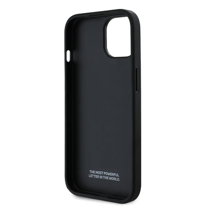 Apple iPhone 14 Kılıf BMW Orjinal Lisanslı Karbon Fiber Tasarımlı ve Metal Logolu PU Deri Kapak