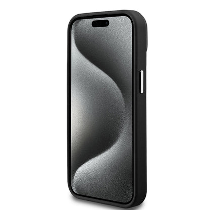 Apple iPhone 14 Kılıf Guess Orjinal Lisanslı M-safe Şarj Özellikli Grained Triangle Kapak