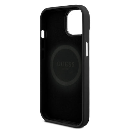 Apple iPhone 14 Kılıf Guess Orjinal Lisanslı M-safe Şarj Özellikli Grained Triangle Kapak