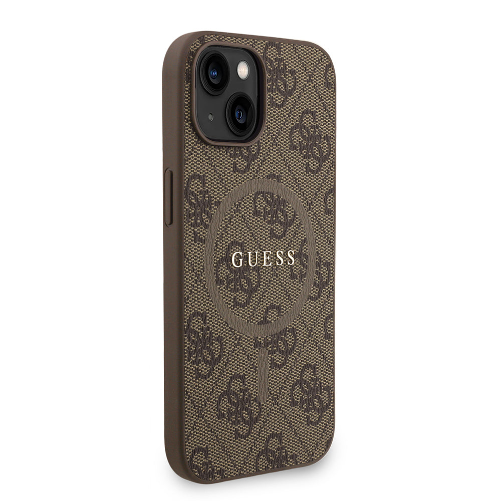 Apple iPhone 14 Kılıf Guess Orjinal Lisanslı M-safe Şarj Özellikli PU Deri Bilek Askı İpli Yazı Logolu Kapak