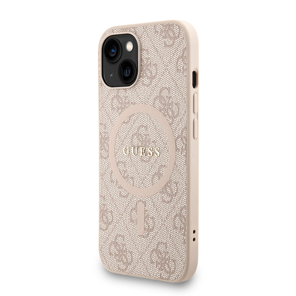 Apple iPhone 14 Kılıf Guess Orjinal Lisanslı M-safe Şarj Özellikli PU Deri Bilek Askı İpli Yazı Logolu Kapak