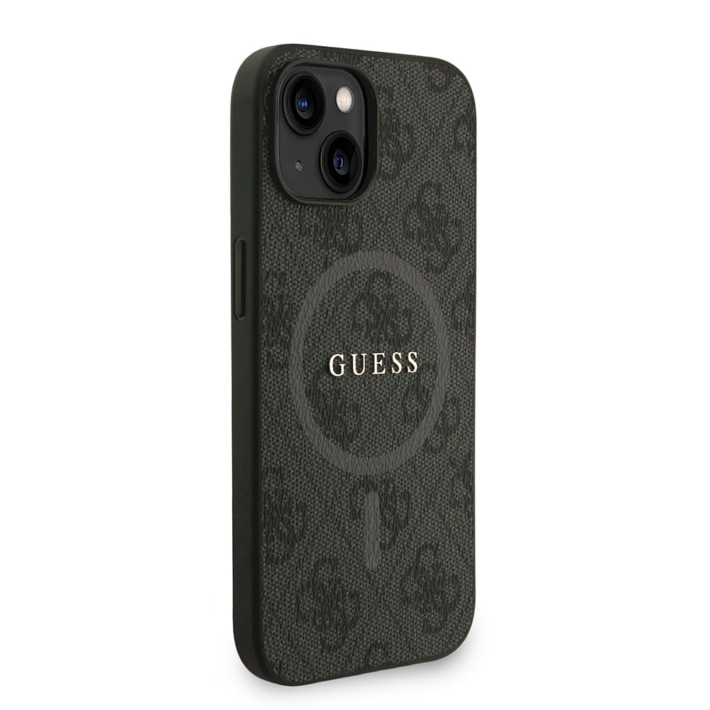 Apple iPhone 14 Kılıf Guess Orjinal Lisanslı M-safe Şarj Özellikli PU Deri Bilek Askı İpli Yazı Logolu Kapak