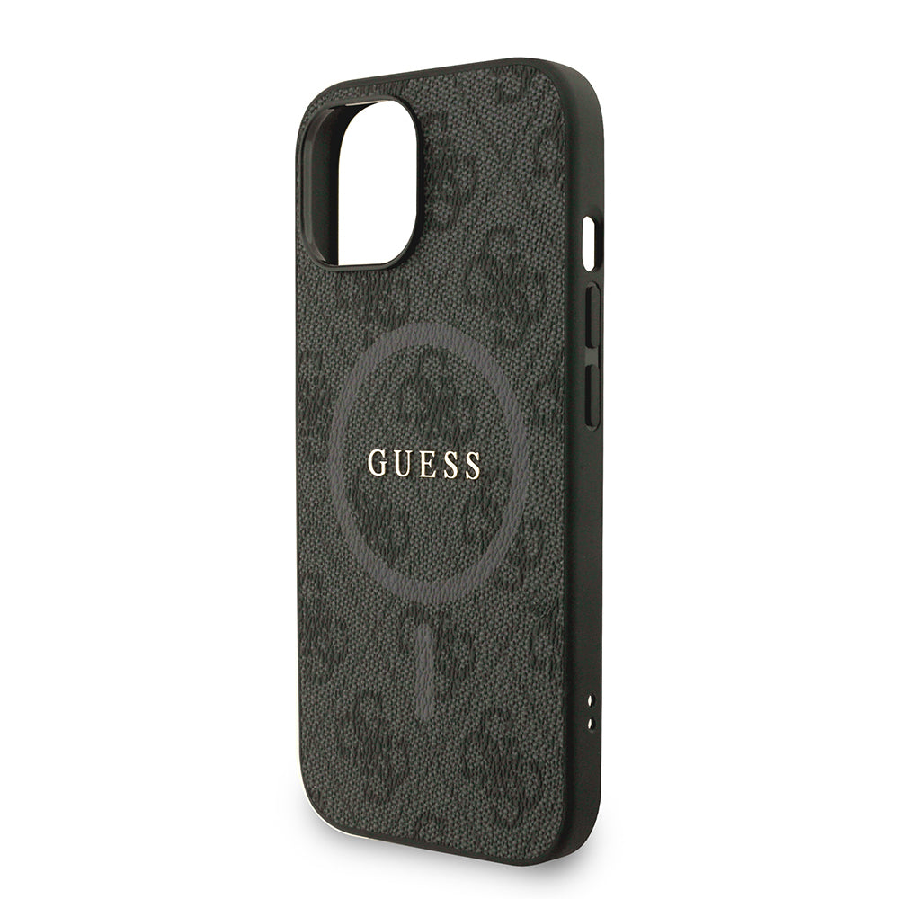 Apple iPhone 14 Kılıf Guess Orjinal Lisanslı M-safe Şarj Özellikli PU Deri Bilek Askı İpli Yazı Logolu Kapak