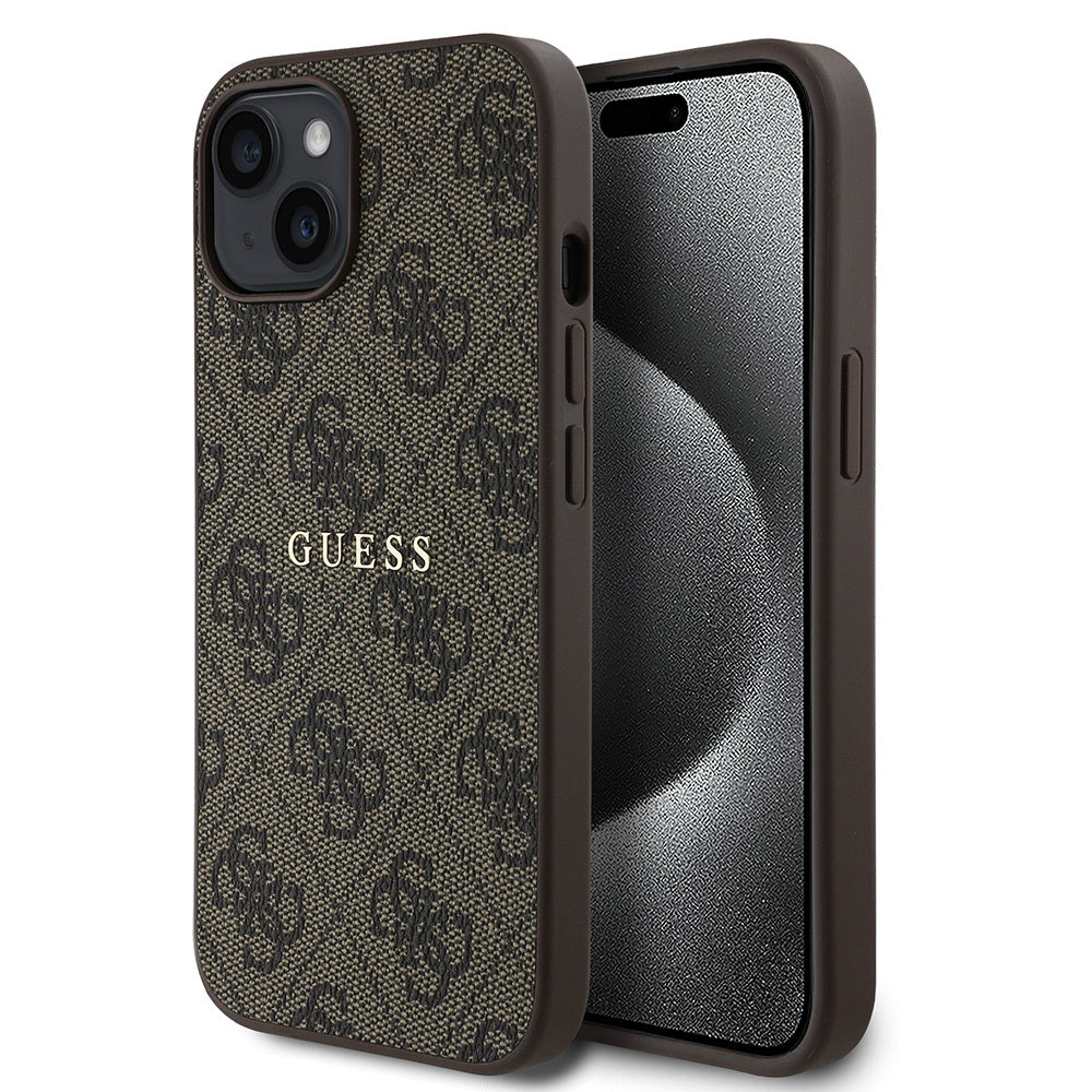 Apple iPhone 14 Kılıf Guess Orjinal Lisanslı M-safe Şarj Özellikli 4G Desen Yazı Logolu Kapak