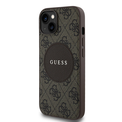 Apple iPhone 14 Kılıf Guess Orjinal Lisanslı M-safe Şarj Özellikli Yazı Logolu Circle Classic Kapak
