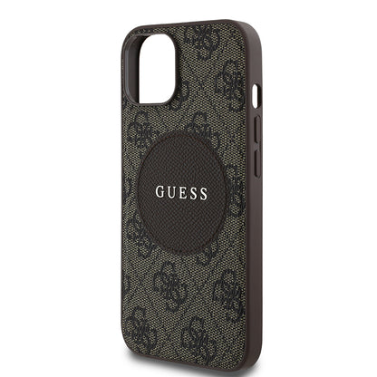 Apple iPhone 14 Kılıf Guess Orjinal Lisanslı M-safe Şarj Özellikli Yazı Logolu Circle Classic Kapak