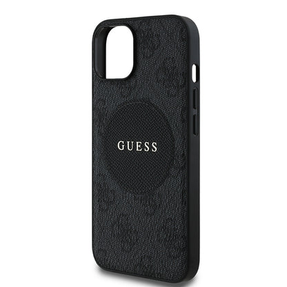 Apple iPhone 14 Kılıf Guess Orjinal Lisanslı M-safe Şarj Özellikli Yazı Logolu Circle Classic Kapak