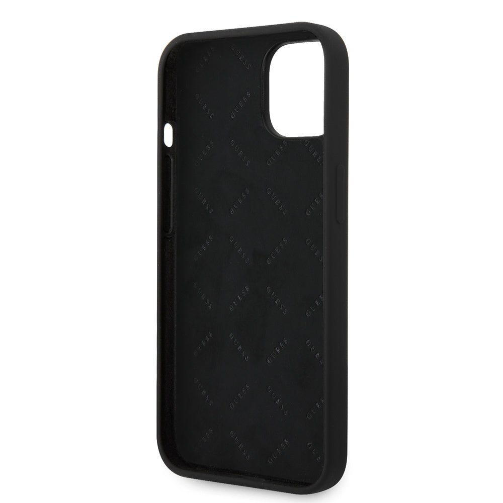 Apple iPhone 14 Kılıf Guess Orjinal Lisanslı Yazı ve Taşlı 4G Logolu Silikon Kapak