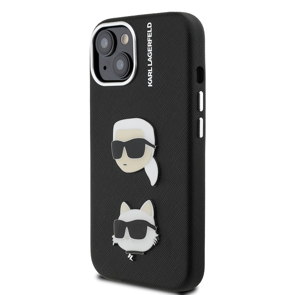 Apple iPhone 14 Kılıf Karl Lagerfeld Orjinal Lisanslı K&C Heads Pin Kapak