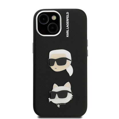 Apple iPhone 14 Kılıf Karl Lagerfeld Orjinal Lisanslı K&C Heads Pin Kapak