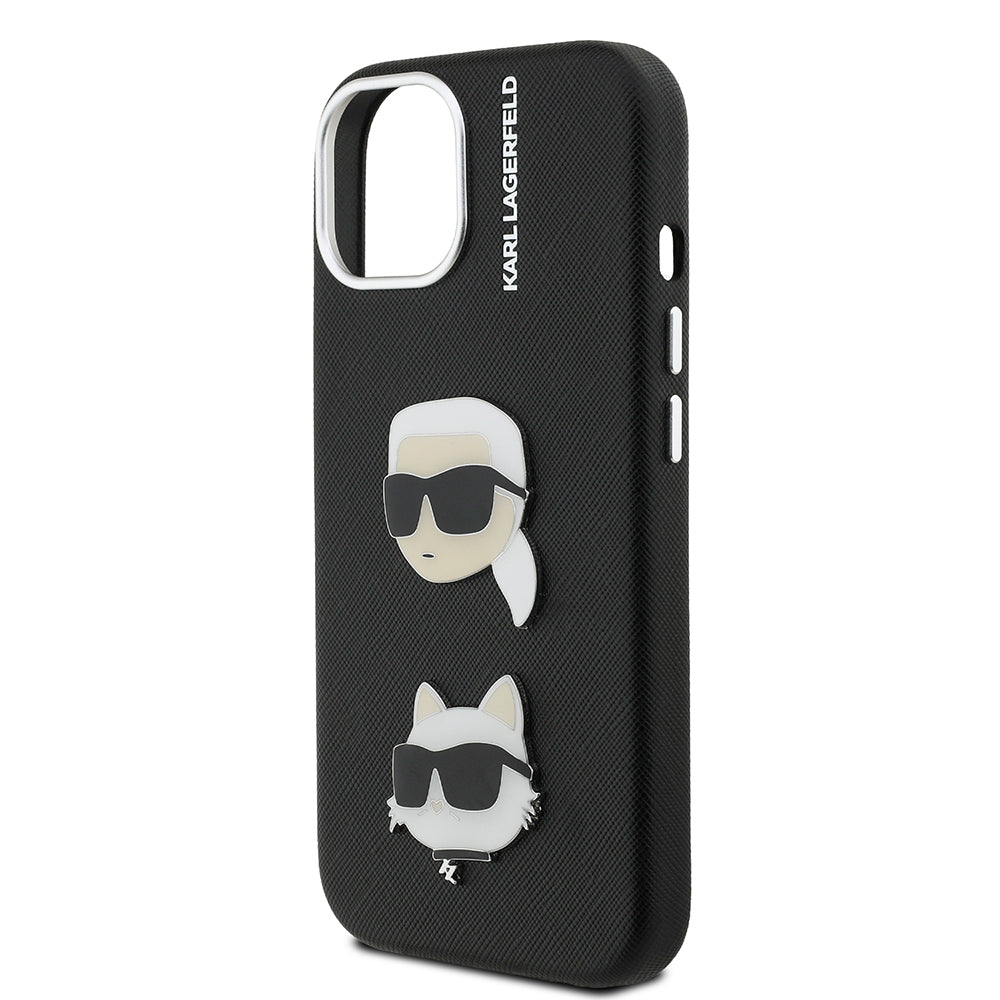 Apple iPhone 14 Kılıf Karl Lagerfeld Orjinal Lisanslı K&C Heads Pin Kapak