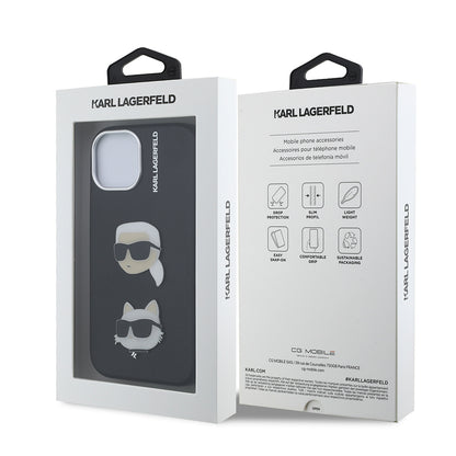 Apple iPhone 14 Kılıf Karl Lagerfeld Orjinal Lisanslı K&C Heads Pin Kapak