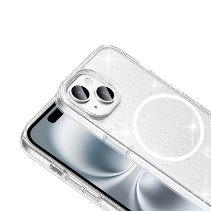 Apple iPhone 14 Kılıf M-safe Şarj Özellikli Parlayan Simli Saydam Renkli Zore Maris Kapak