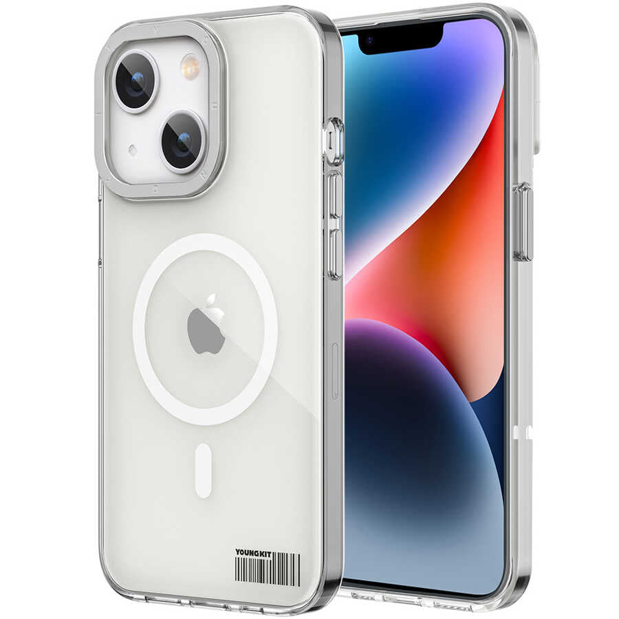 Apple iPhone 14 Kılıf M-safe Şarj Özellikli Youngkit Coloured Glaze Serisi Kapak