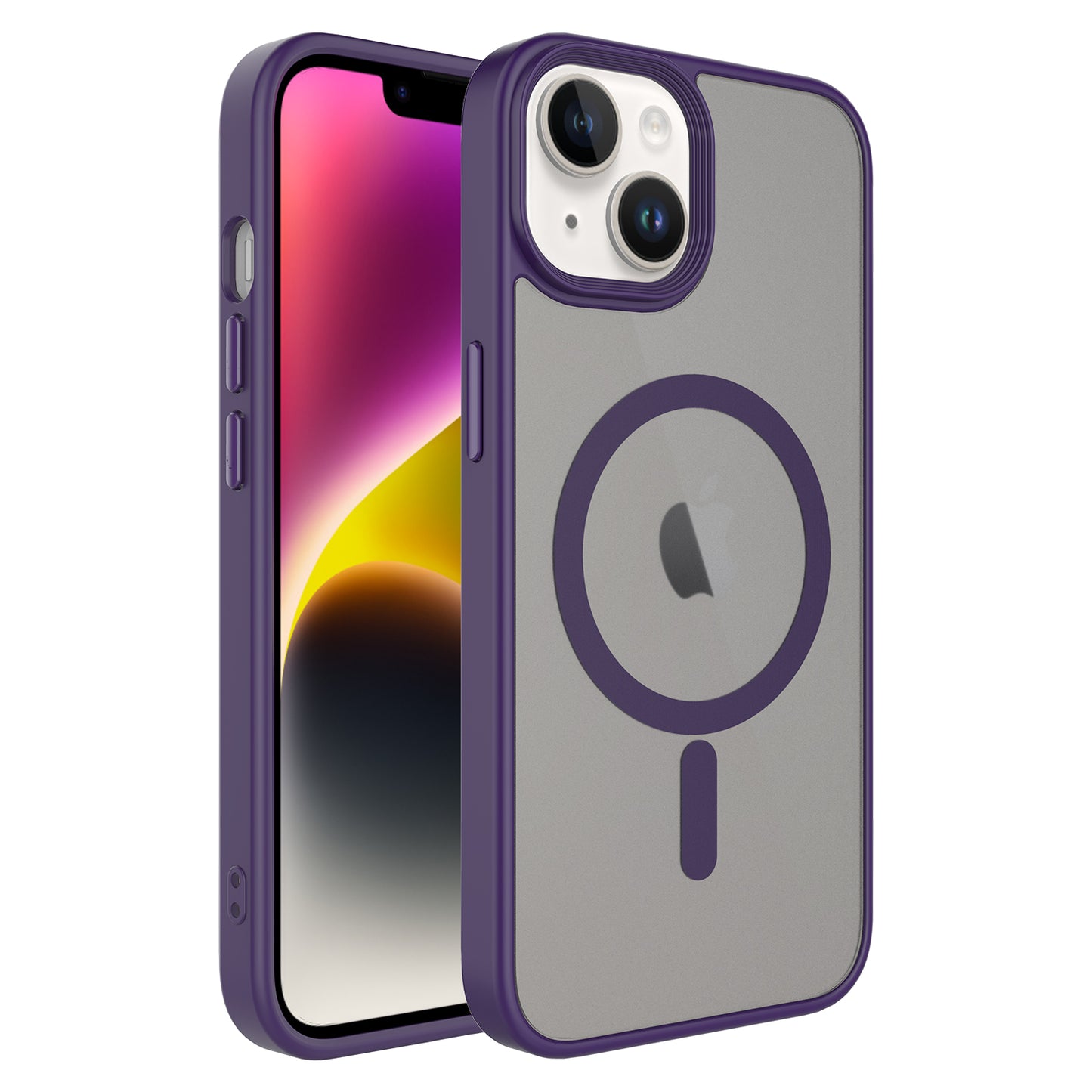 Apple iPhone 14 Kılıf Mat Arka Yüzey Wireless Şarj Özellikli Zore Flet M-safe Kapak