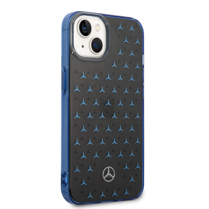 Apple iPhone 14 Kılıf Mercedes Benz Çift Katmanlı Yıldız Desenli Dizayn Kapak